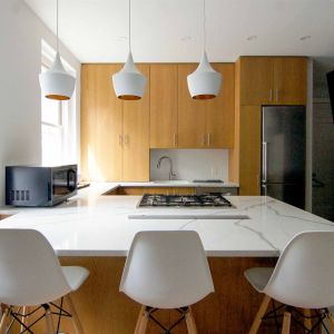 Customized U Shape Modern Kitchen Cabinet Wooden Melamine Doors