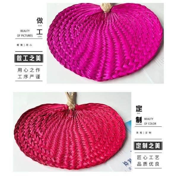 Y-Z High Quality Handmade Vintage Summer Creative Bohemian Palm Leaf Cool Fans Bamboo Cattail Leaf Hand Fan for Wedding
