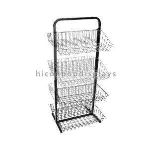 Quality Free Standing Metal Earring Display Stands With Wire Basket Holder for sale