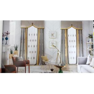 Hollowed White Cotton Lace Embroidery Muslin Curtains Blackout Window Hotels