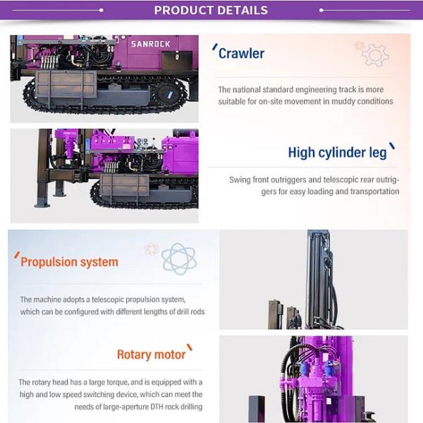 Hydraulic Water Well Drilling Rig Depth 260m Bore hole Portable Water Well Drilling Rigs