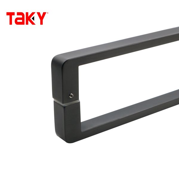Factory Wholesale Square Shape Glass Handle Modern Matte Black Frameless Glass Door Pull Handle