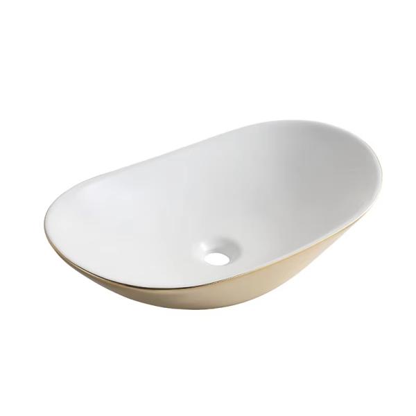 Boat Top Quality Shape Bathroom Sink Wholesale Price Ceramic Oval Wash Basin Above Counter Basin