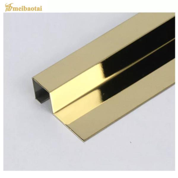 Rose Gold Mirror Tile Trim Stainless Steel Customized Profile Decorate Wall