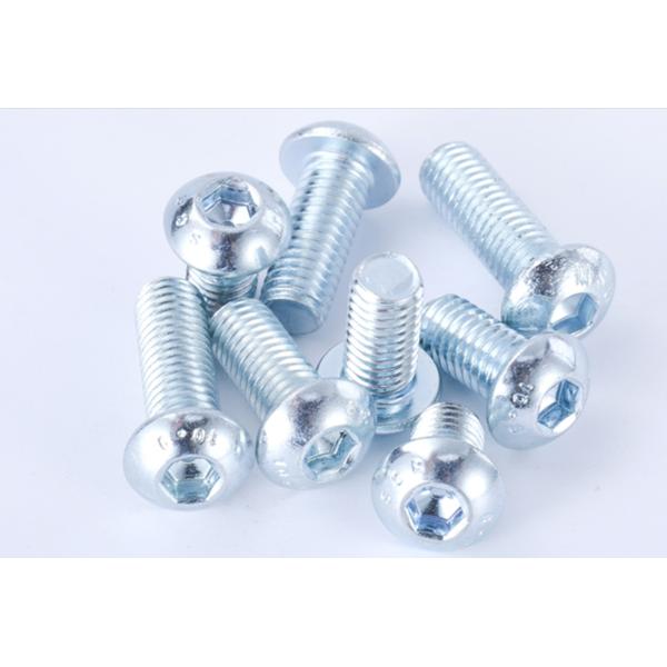 ISO7380 Steel Button Head Hex Drive Screws , Zinc Plated M5 Hex Screw