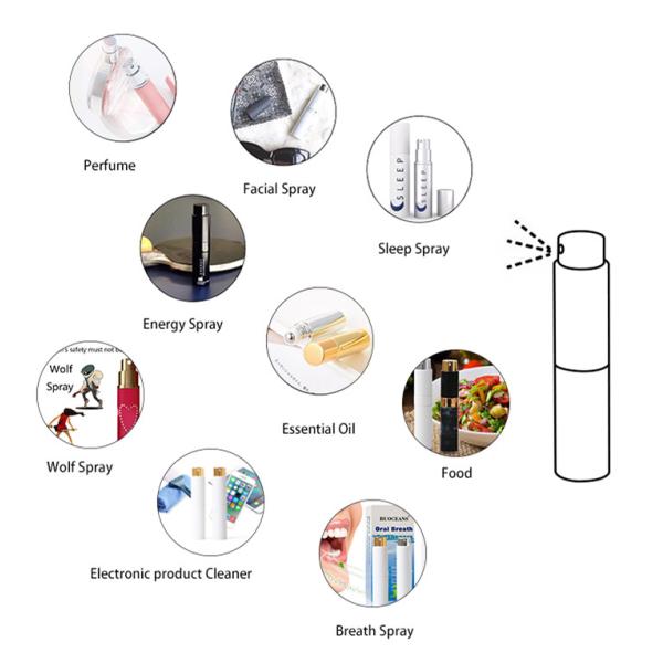 Wholesale Luxury Small Silver Refillable Perfume Atomiser Travel Spray bottle 8ml