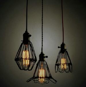 China Classic Black Nordic Industrial Lampshade Cover Guard Birdcage Vintage Pendant Lights on sale