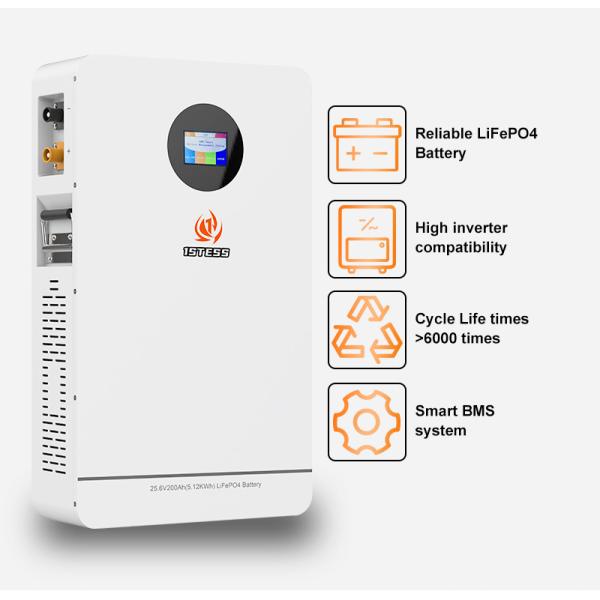 High-Capacity 200Ah Home Energy Storage Battery 25.6V 5.12kWh, 6000+ Cycles