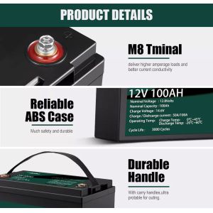 Deep Cycle 12v Lithium Ion 10kwh 5kwh Lifepo4 Battery 100ah