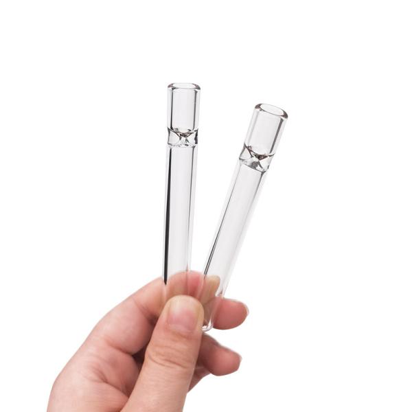 150℃ Inhale Borosilicate Straight Glass Smoke Pipe