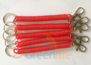 Quality Red Key Spiral Coil Key Chains Safety Product Eco Friendly Strong PU Material for sale