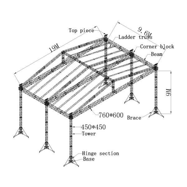 Party Aluminum Square Truss Bolt Truss With Alloy Aluminum Tube