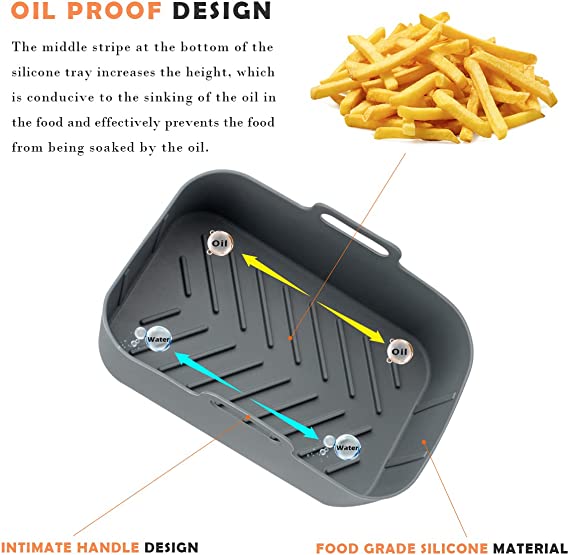 Multifunctional Silicone Kitchen Tool Rectangle Air Fryer Liner Reusable