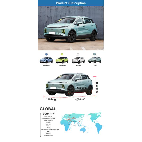 Auto Used Geely Car 401km Compact SUV Hybrid Vehicles Geometry E