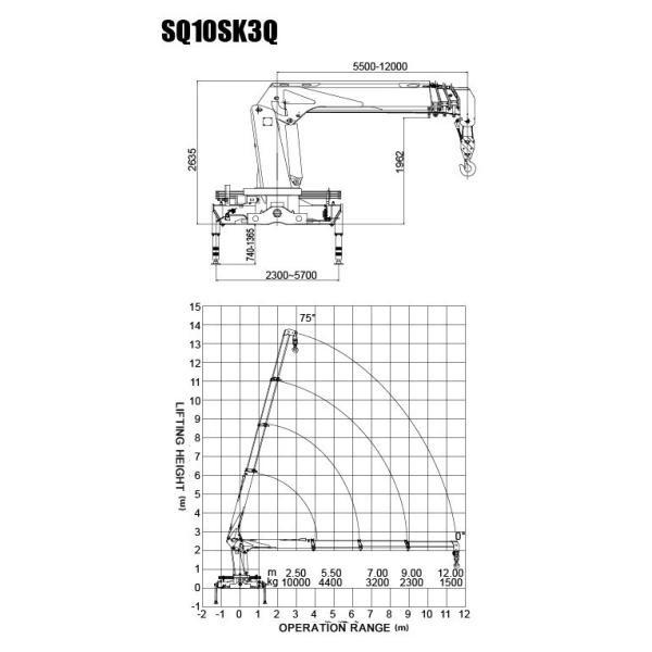 10T SQ10SK3Q Telescopic Boom Truck Crane