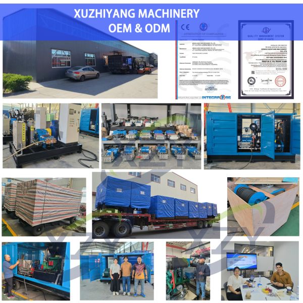 10000psi 90kw Electric Motor Drive 70 L/min Industrial Water Jet Cleaning Machine for High Pressure Jetting