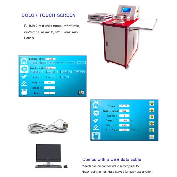 Liyi Textile Air Permeability Tester control panel