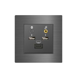 86x86mm Multimedia Socket Outlet Smart Wall Socket With Usb HDMI