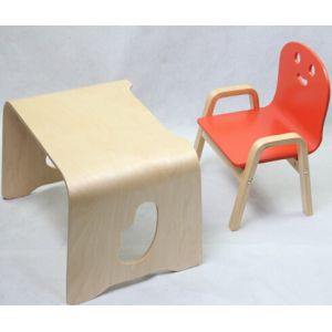 Quality kid table and smile chair-birch bentwood for sale