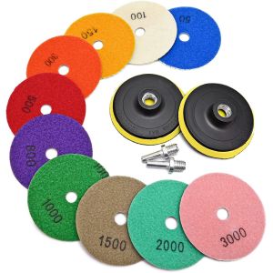 Quality 13 Packs 4 Inch Diamond Polishing Pad 1500 Grit For Marble for sale