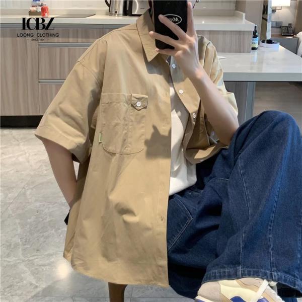 Short Sleeve Poplin Darts Men's Cotton Dress Shirts for Casual Wear Customized Design