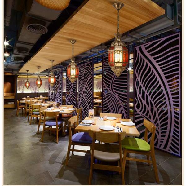 80 Ra LED Copper Chandelier Stained Glass Lamps for Arab Muslim Vintage Style Hotel Villas Home Lighting Decoration