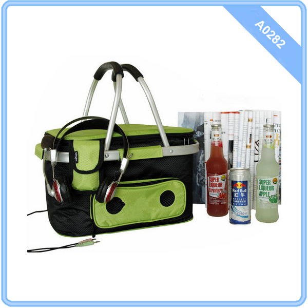HH-A0282 ourdoor soft cooler bag with speaker Thermos cooler bag for garden lunchbag