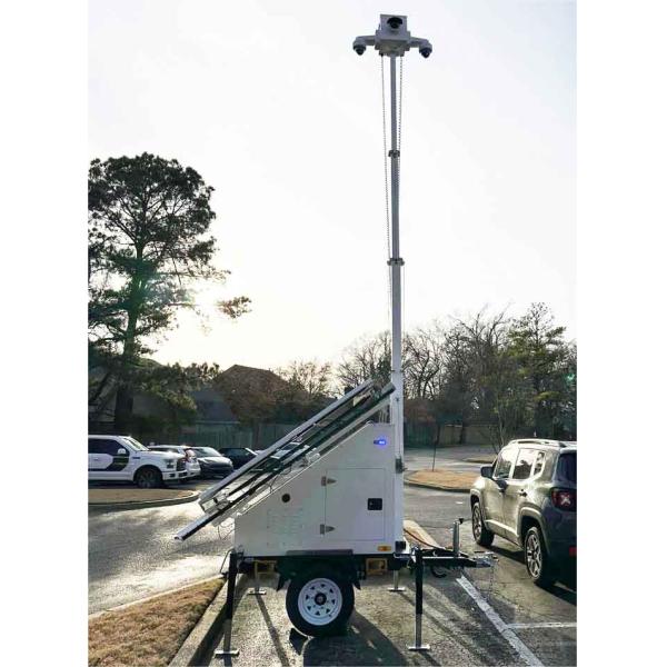 Gym Mobile Portable CCTV Solar Powered Trailer With PTZ Dome Cameras