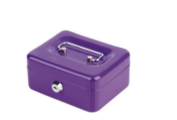 6" Metal Material Cash Box With Key Lock Security Money Coin Safe Box Money Box