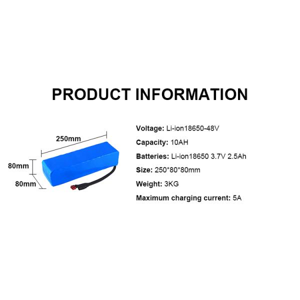 ICR18650 26650 21700 Li Ion Battery Pack 36V 48v For Electric Bike