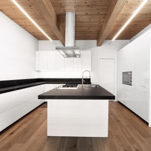 Quality White Gloss Acrylic U Shaped Kitchen Modern Cabinet Set Modular for sale