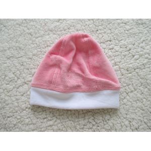 Quality Pink Velour Padding Winter Cute Baby Hats Warm for sale