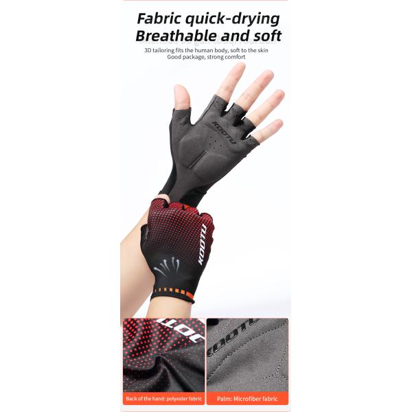 Women Men Road Cycling Gloves Half Finger Breathable Polyester Material