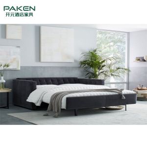 Transformable Wooden Frame Hotel Sofa Bed Suite