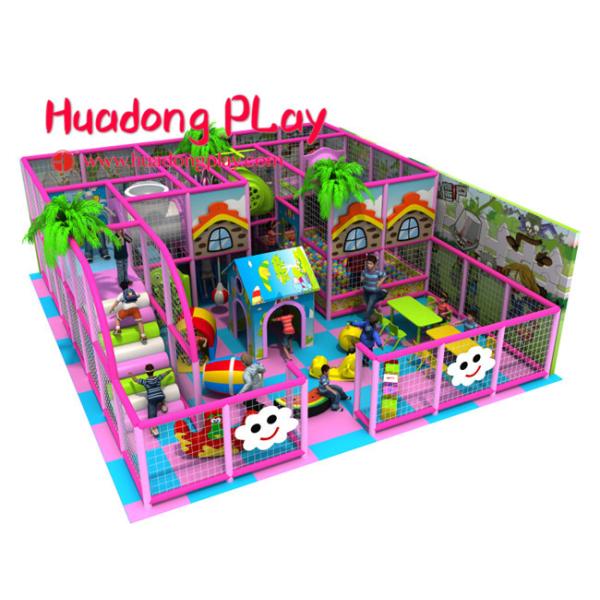 Candy Style Indoor Playground Equipment , Pink Commercial Indoor Play Structures With Mini Size Slides