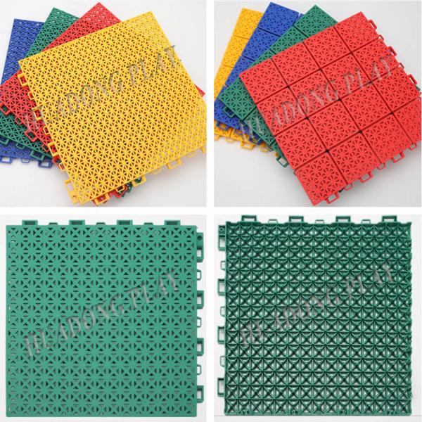 Block Carpet Playground Floor Mats , Interlock Playground Safety Mats PP Suspended