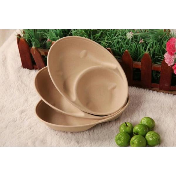 950ml 2 compartments Biodegradable Straw pulp food containers for fruit salad pasta trays