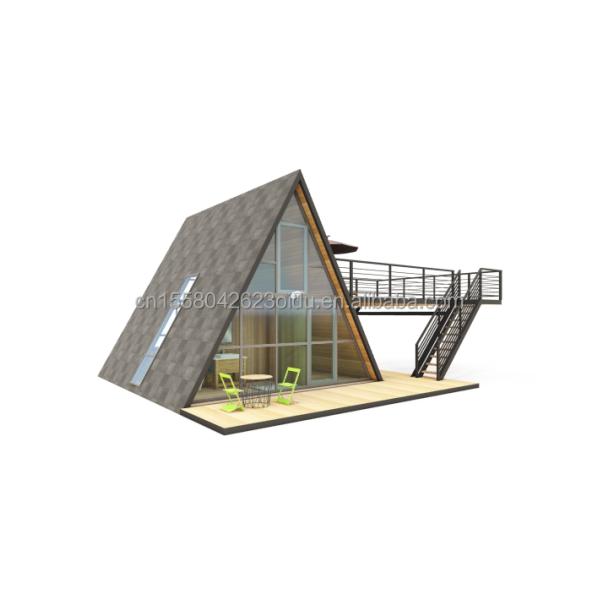 Galvanized Steel Square Tubes Deluxe Small Wooden House Triangle Modular Prefabricated House for Your Requirements