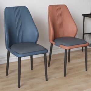 Quality Modern Upholstered Dining Chair Synthetic Leather Metal Legs for sale
