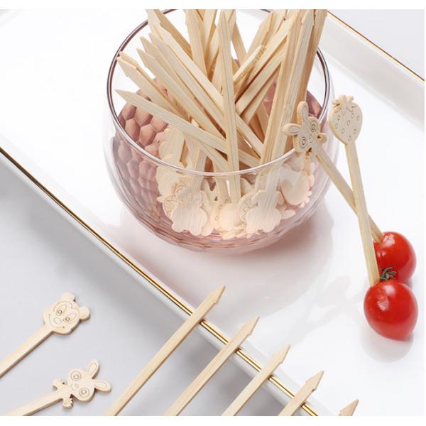 Disposable Carton Style Bamboo Cocktail Picks Fruit Food Bamboo Picks
