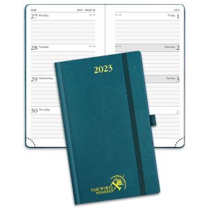Quality FSC Pacific Green Mini Hardcover Weekly Planner 2023 Vertical Printed for sale