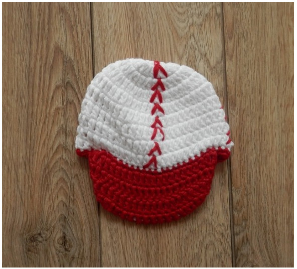 white red baseball baby hat cap underwear cotton handmade Baby Photography Prop costume