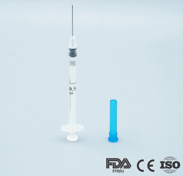 CE FDA510K ISO Fixed Dose Immunization 0.5 Ml Ad Syringe With Needle 0.1ml