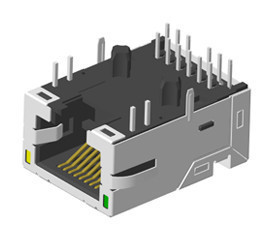 Quality RJ45 Jack 10G with transformer with light and shield, TAB-DOWN L=23.8mm for sale