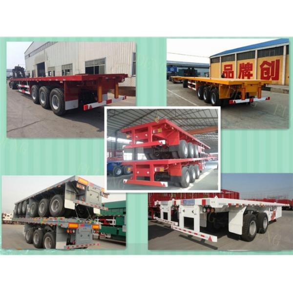 Tri-axle flatbed container semi trailer 40 ton truck trailer use on port