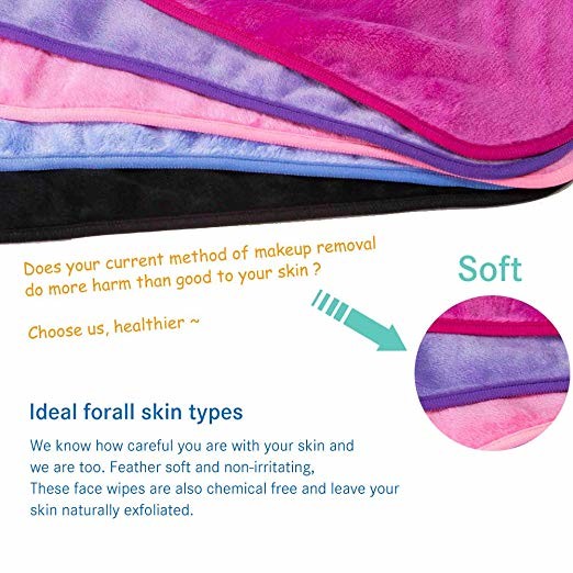 Soft microfiber deep cleaning makeup remover towel