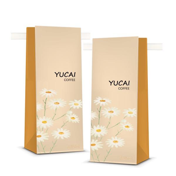 500g 1000g Coffee Packaging Bags Custom Printed Flat Bottom 200mic With Tin Tie / Valve