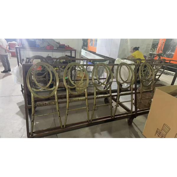 Luxury Stackable Events Wedding Banquet Dining Chairs PP Gold Phoenix Hotel