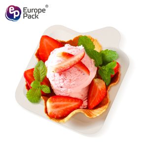 Eco friendly biodegradable tableware cheap disposable square cake dishes plates