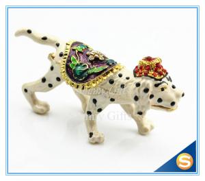 Quality Dog Trinket Box Animal Jewelry Box Metal Pewter Enamel Gift Box Modern Home Decorative Gift Box SCJ057 for sale